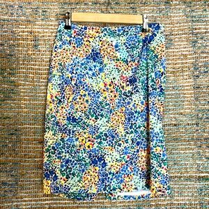 J. Crew Colorful Floral Print Pencil Skirt